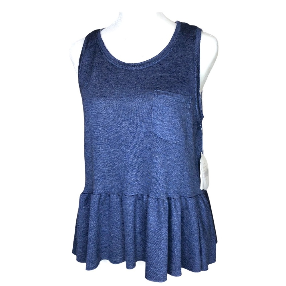 Altar’d State NWT Navy Ruffle Peplum Tank